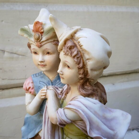 Vintage Heavy Duty Poly Resin Victorian Courting/Dancing Young Romantic Couple - Picture 3 of 10